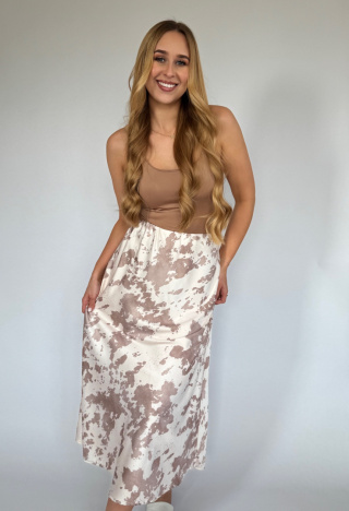 Spódnica wiskoza/jedwab beige